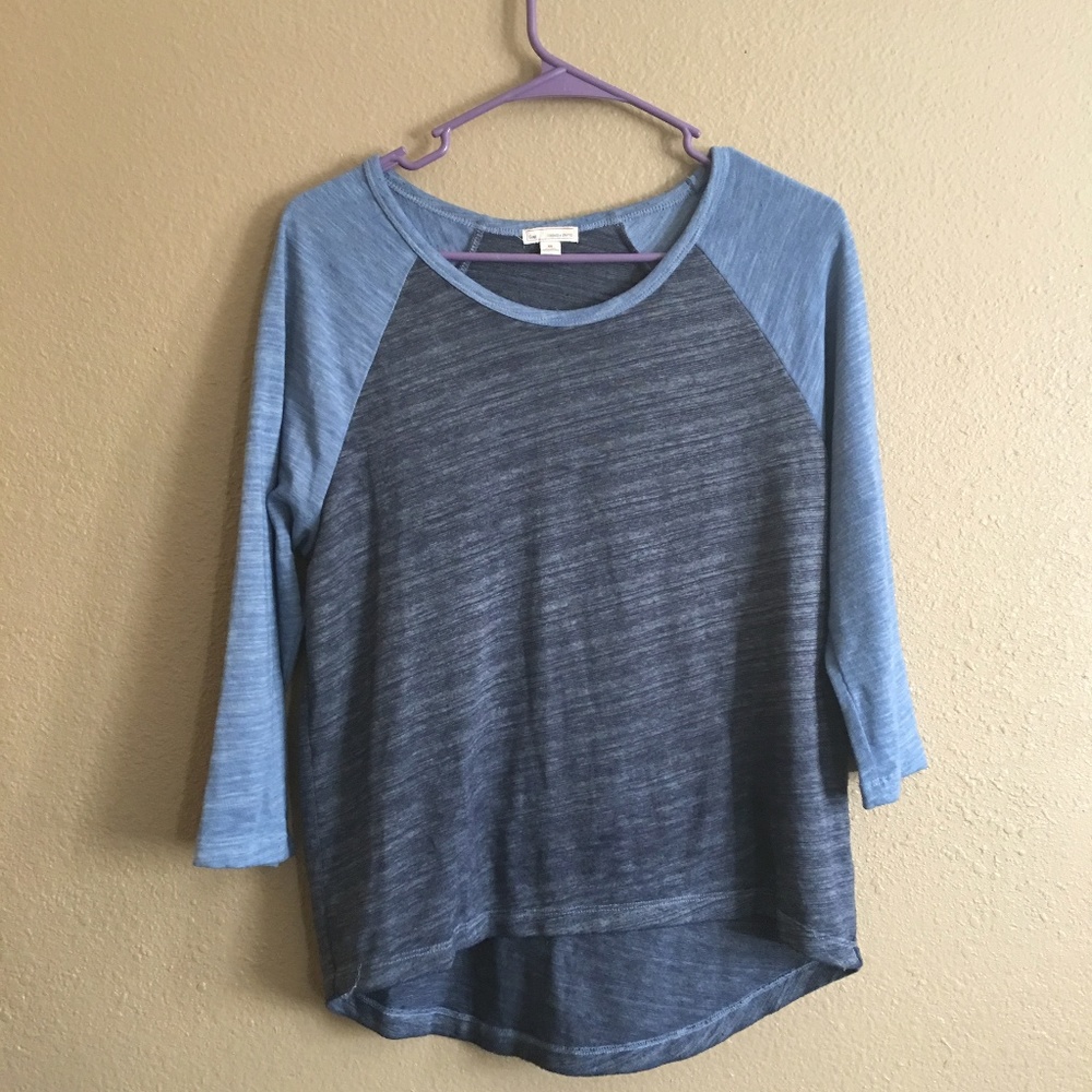Gap Gray and Blue Baseball Top